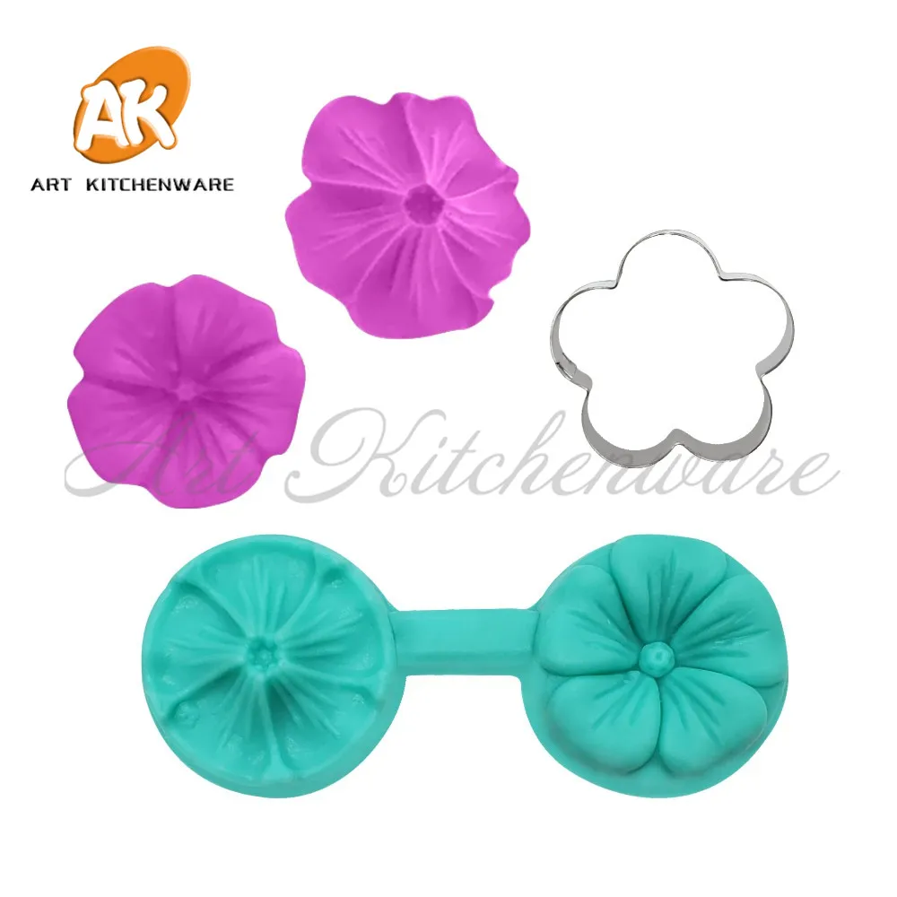 Flowers Impression Mold Silicone Veiner Mold Cake Decorating Fondant  Sugarcraft Cake Mold for Sugar Flower