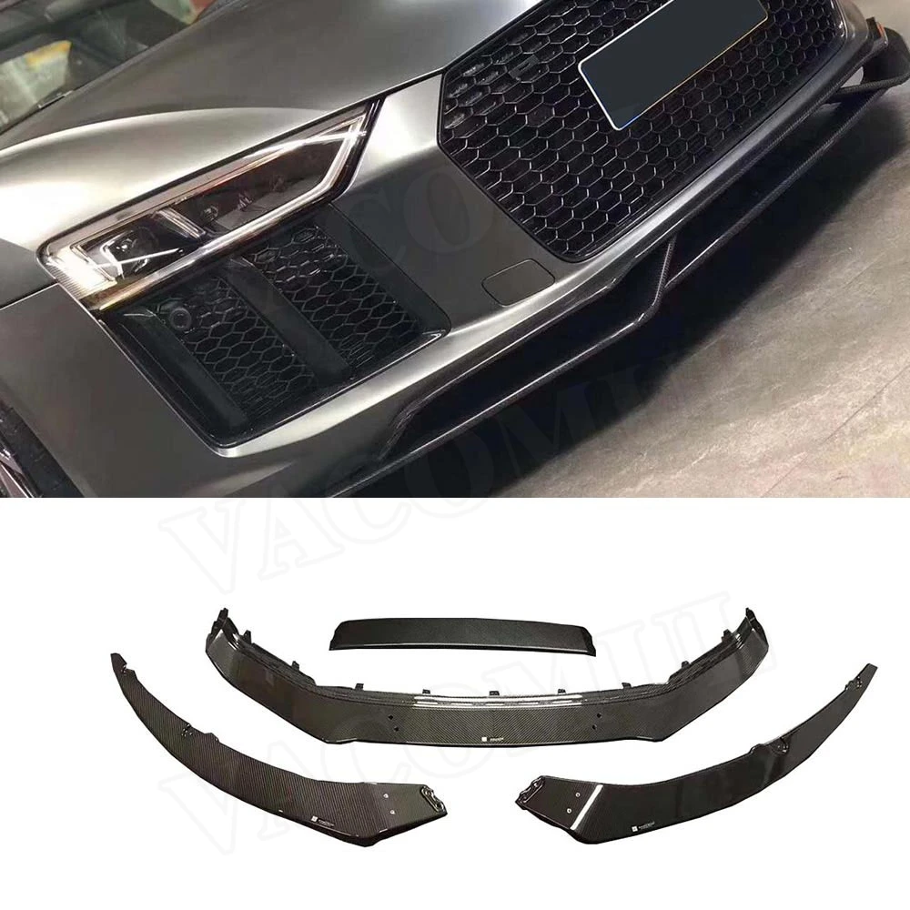 

VACOMUL For Audi R8 2016 2017 2018 2019 Car Racing Carbon Fiber Front Bumper Lip Spoiler Chin Splitters Body Kits