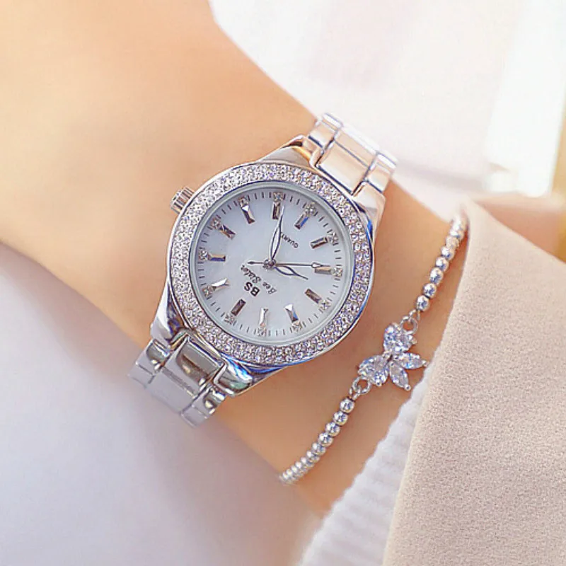 Fashion Luxury Women Watches Diamond Ladies Quartz Wristwatches Stainless steel Gold Silver Clock Female Watch relogio feminino