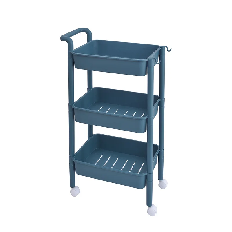 3-4 Tier Rack Cart Wheels Rolling Storage Trolley Mobile Kitchen Bathroom Tidy Wall Shelf Trolley Living Pantry Closet Organizer