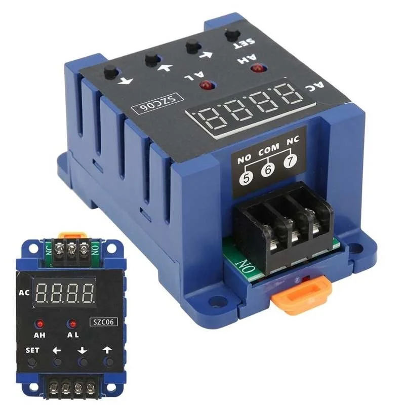 Imagem -03 - Amperímetro Digital 0.350a Faixa de Medida Superior Inferior Limite Alarme Atraso Relé Detec 110220v 50a 100a 200a Medidor de Corrente Szc06 ac