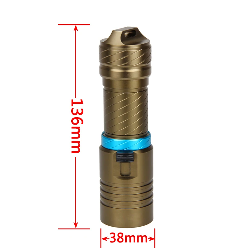 VASTFIR 10000LM torcia subacquea impermeabile subacquea 100M LED torcia subacquea lanterna in alluminio con batteria 18650/26650