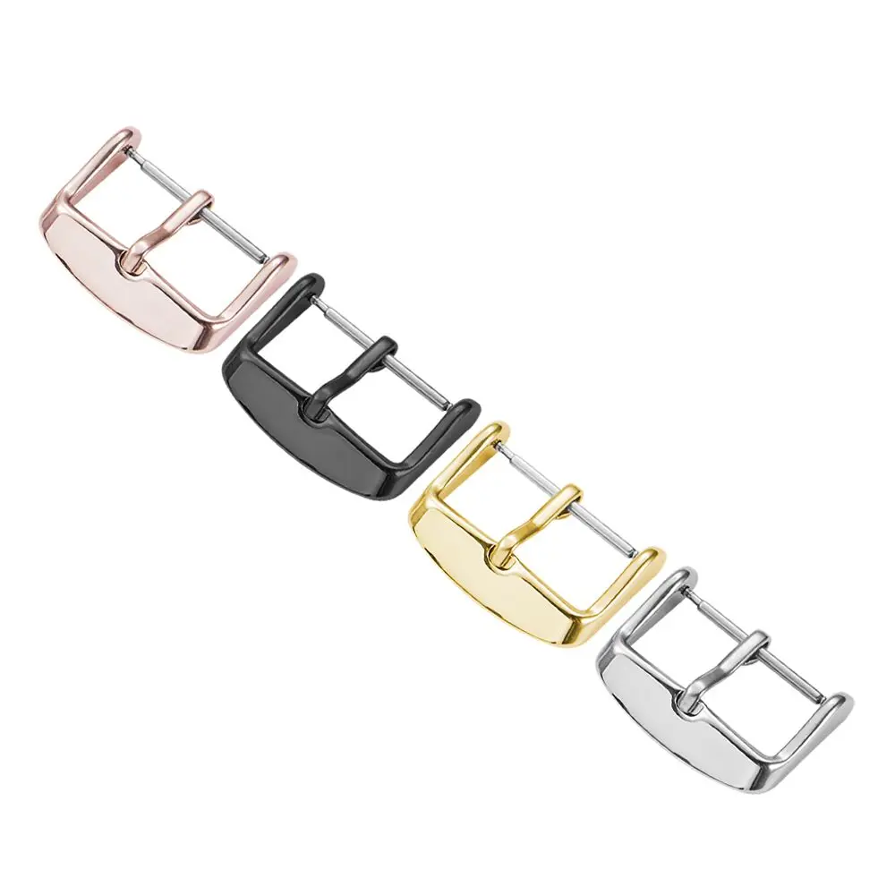 Metal Watch Band Buckle 18 20 22 24mm Men Watchband Strap Silver Black Stainless Steel Clasp Accessories