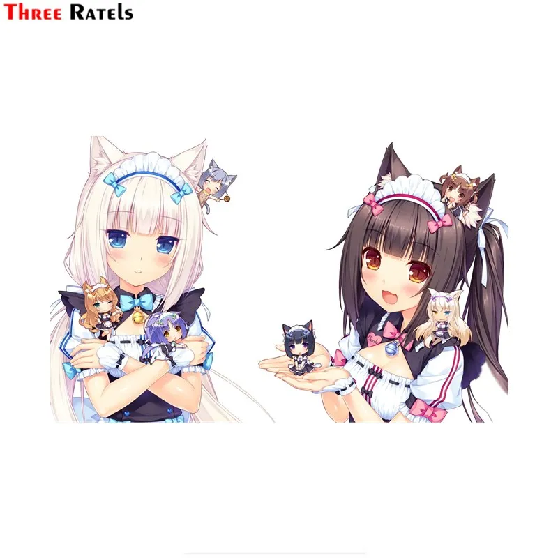 

Наклейка на лобовое стекло Three Ratels FC634 для девушек из аниме Nekopara Vanilla Chocola, наклейка на лобовое стекло apple macbook