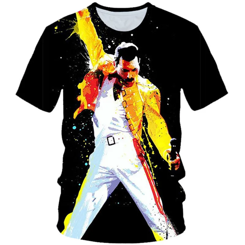 4-13 Years Old 2023 Summer Kids 3d T-Shirt Boys Girl Freddie Mercury The Queen Brand Tshirt Children Hip Hop Rock Hipster Tops