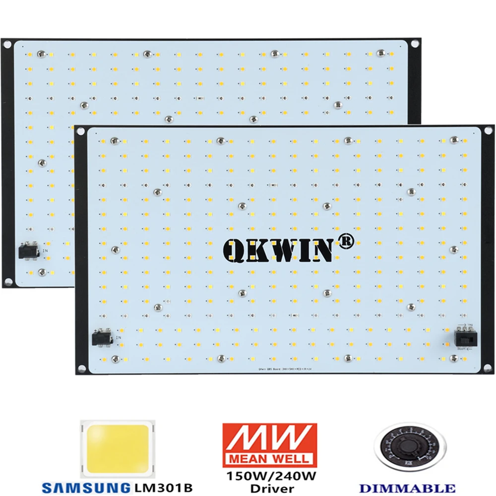 Germany dropshipping  QB Samsung LM301B Board Light 240W Full Spectrum Grow Light LED Meanwell Driver for Plants Veg Blooming