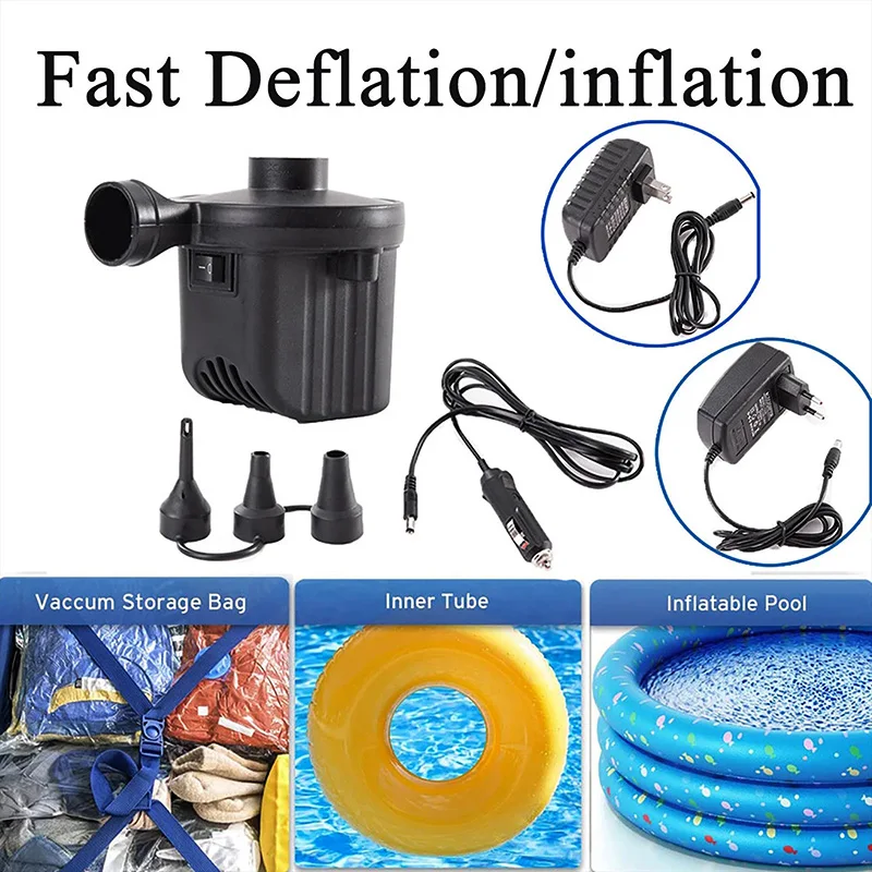 

Electric Air Pump Portable Quick-Fill Car Adapter Air Pump For Inflatable Pool Float Inflatable Cushions LB88