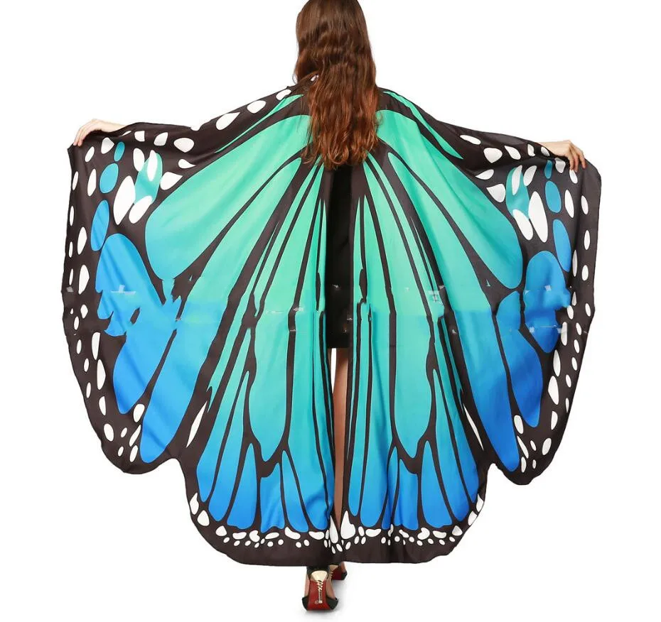 Disfraz de Mariposa Monarca para Mujer, Hermoso y Llamativo, con Alas y Bufanda, Capa Ligera para Damas, Accesorio de Disfraz de Ninfa o Hada