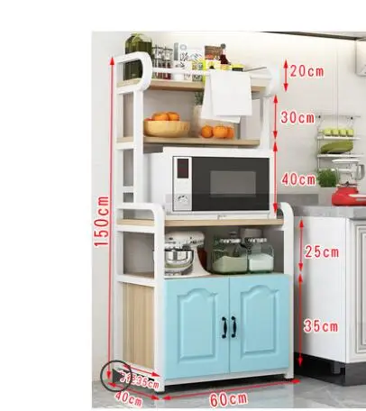 Kitchen rack floor multi-layer microwave oven rack home multi-function kitchen storage locker space saving