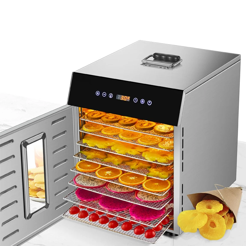 مجفف طعام منزلي صغير فواكه مجفف هواء أغذية الحيوانات الأليفة الخضار ديهيدراتور آلة الفاكهة الجافة التجارية LC-KJF8 220 فولت