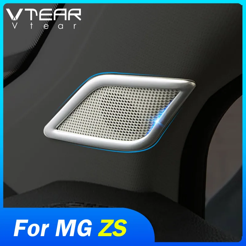 Vtear For MG ZS Car Covers Speaker Sound Ring Trim Stainless Steel Accessories  Interior Styling Decoration Parts Moulding Auto