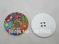 20 X 50mm 10pcs 2 inches Big Sunflower Floral Wood Buttons Sewing  buttons for clothing