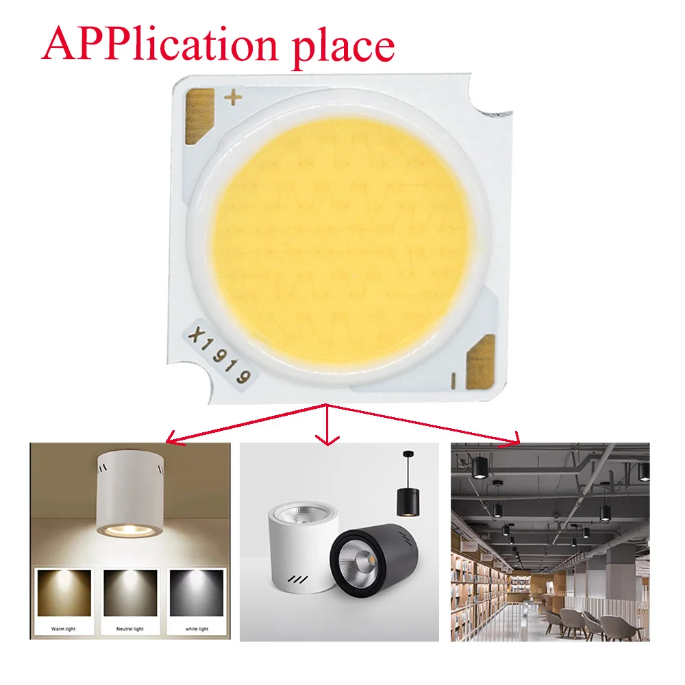 Imagem -06 - Diodo Emissor de Luz Led Cri90 Cob Chip Brilhante 10w 20w 30w 40w 50w 19 mm Lâmpada Holofote Acessórios de Fonte de Luz Diy