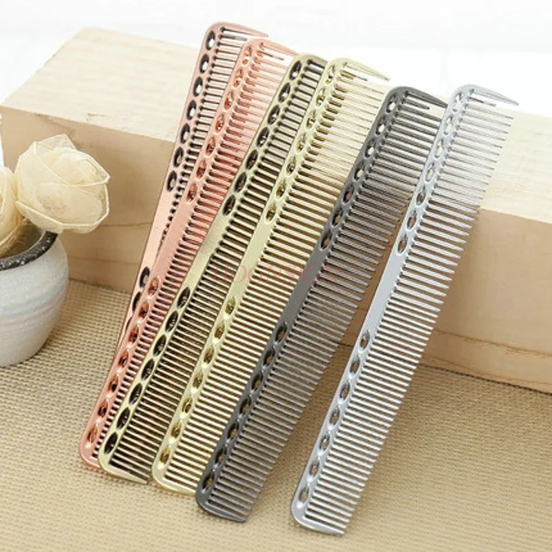 comb tool Barbershop Professional Haircut Comb Long Hair Combs Metal Space Aluminum Hairbrush Stylist Special Hairdressing