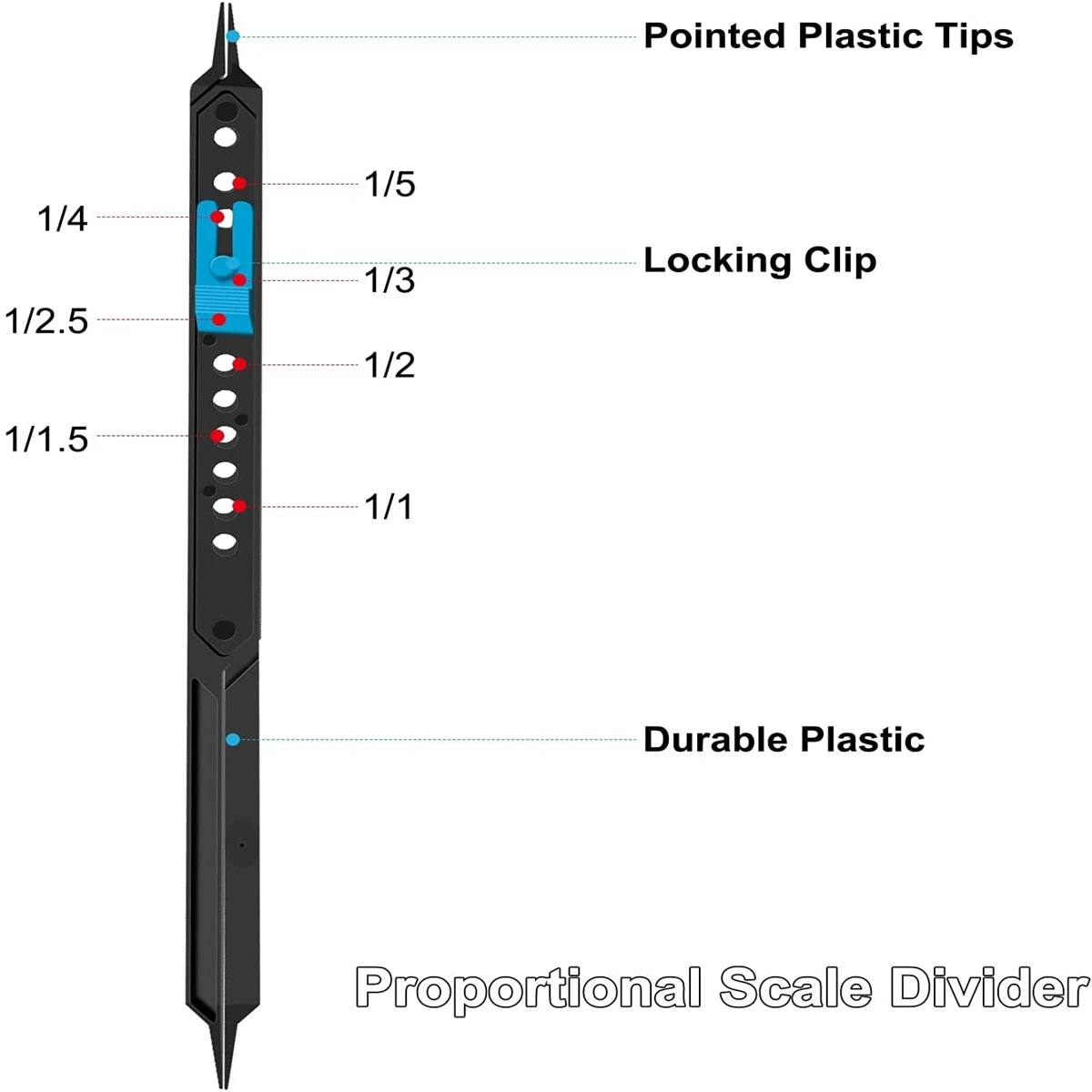 10Inches Adjustable Compasses Ruler Proportional Scale Divider  Caliper Drawing Tool for Artists Architect Drafting Art Plastic