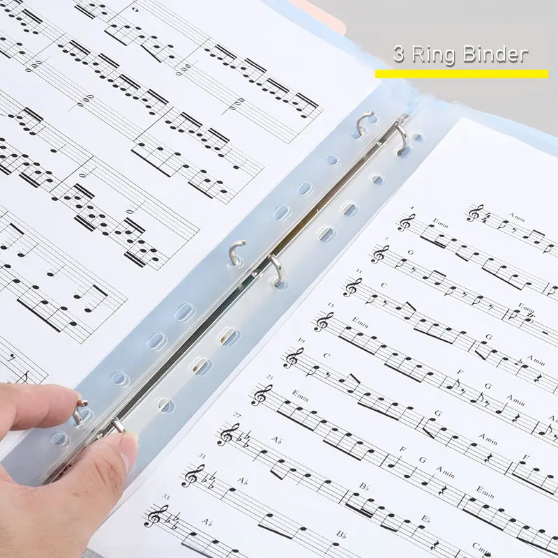 Carpeta de música de Piano para estudiantes, carpeta de documentos de hoja de música A4, inserción transparente, carpeta de puntuación de música,