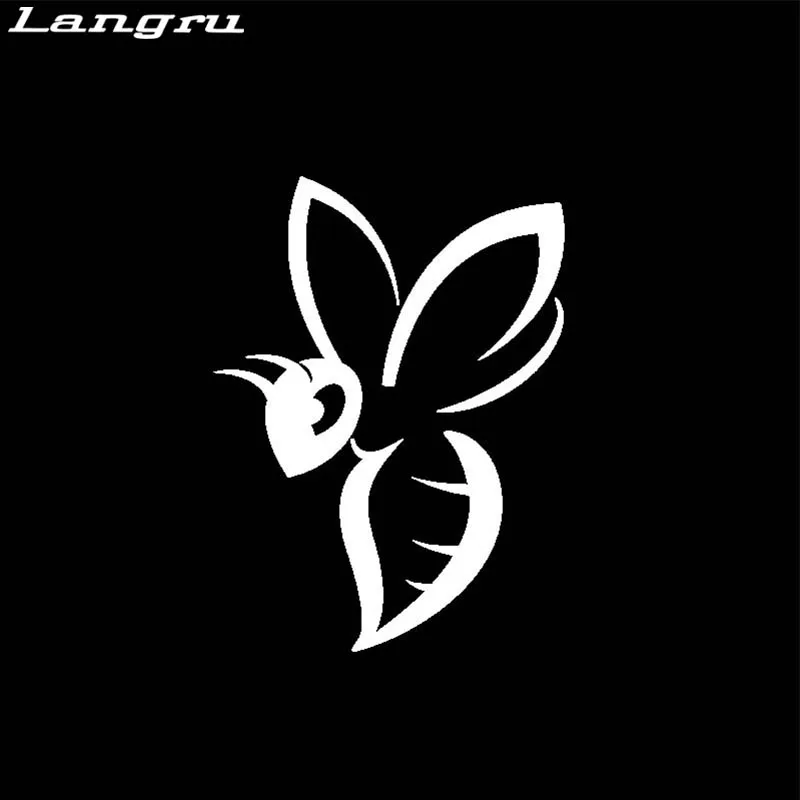 Langru 10CM*13.6CM Delicate Beautiful Minimalist Bee Elegant Artistic Dazzling Vinyl Decal Car Sticker Accessories Jdm