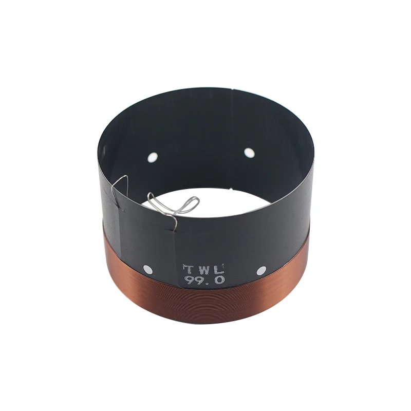 Ghxamp 2pcs 99mm woofer voice coil 6 ohm Black aluminum Round Copper wire High Power Bass voice coil For Stage Speakers
