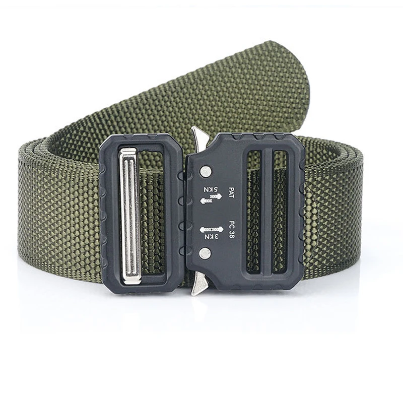 Ceinture Militaire Tactique en Nylon avec Boucle en Alliage, Accessoire de Sécurité pour l'Escalade en Plein Air, Portable, Respirant, à la Mode, Déverrouillage Rapide