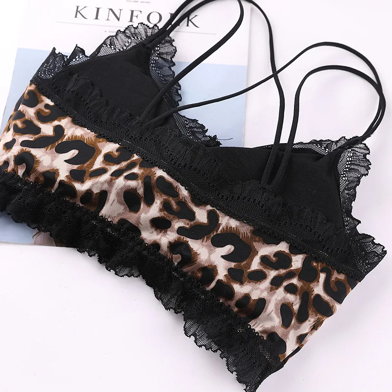 Women\'s Underwear Set Girl Sexy Bras & Panty Sets Large Size Bras Leopard Comfortable Without Wire Frame Lace Push Up Lingeries