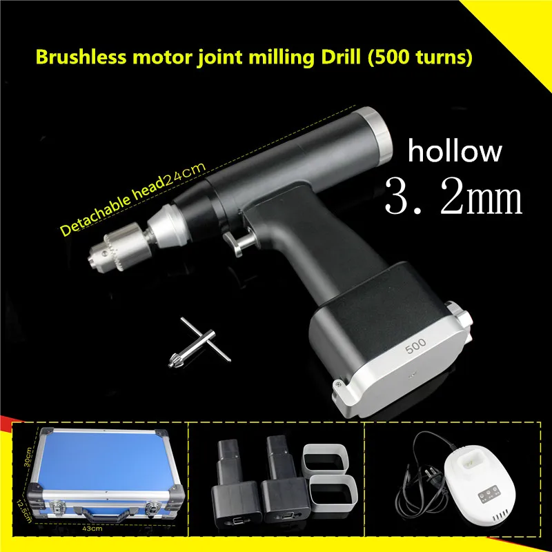 

Orthopedic instrument Medical non brush motor hip knee joint grinding drill 500 turn electric cannulated drill Hollow slow