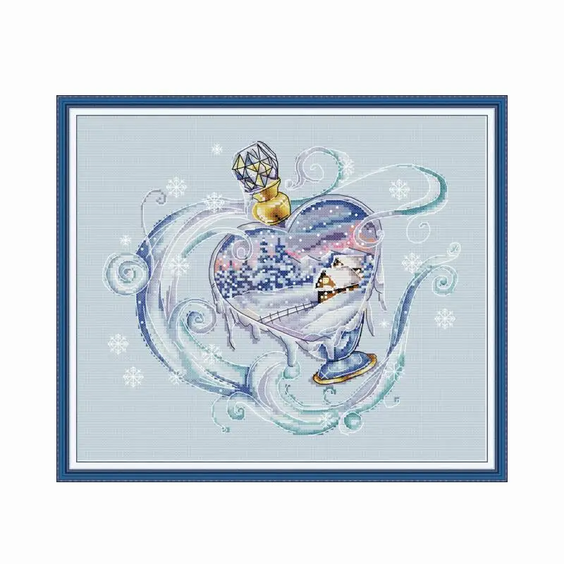 Joy Sunday Freezing Season Pattern Stamped Cross-stitch Kit New 11CT 14CT Printed Canvas Fabir for Needlework Set Embroidery DIY