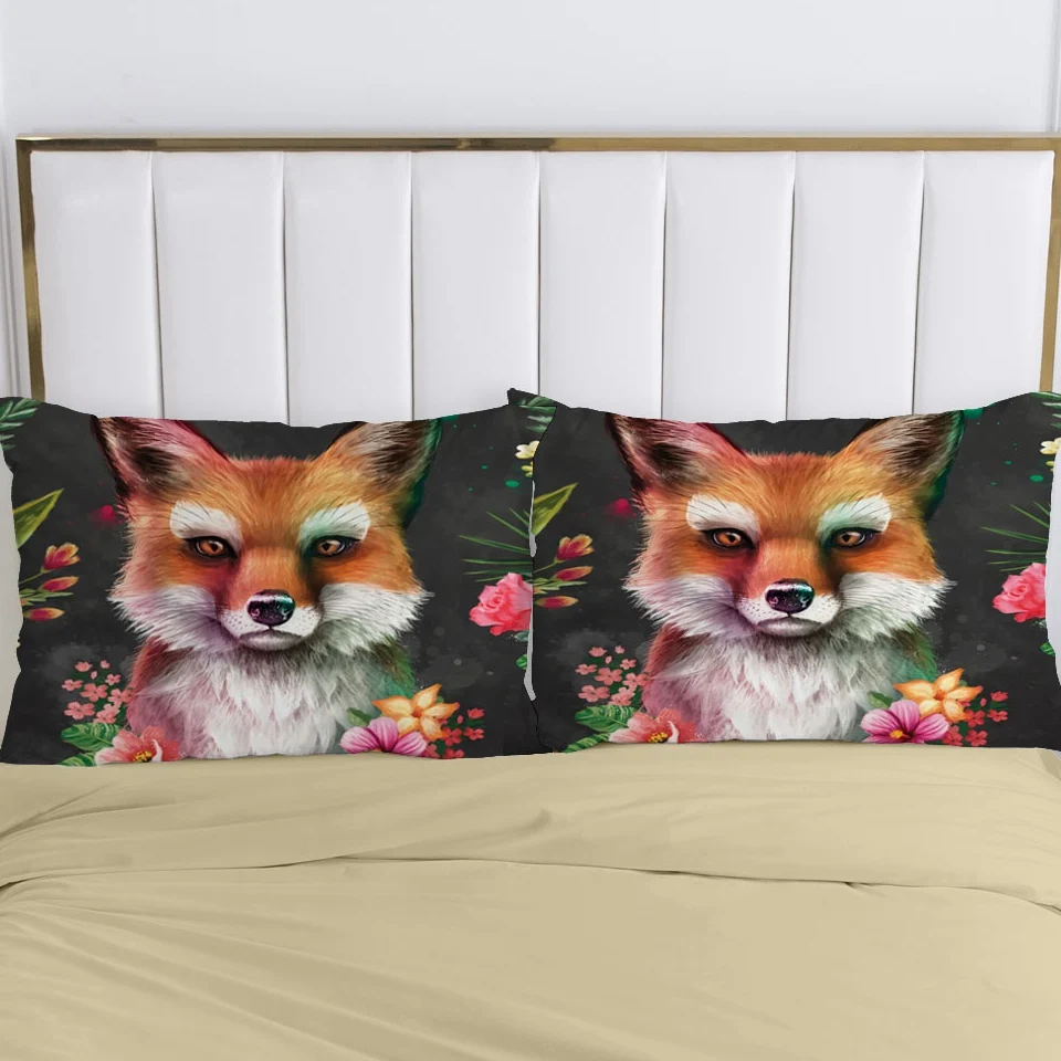 

2pc Pillow Case Pillowcase 50x70 50x75 50x80 50x90 80x80 70x70 Decorative Pillow Cover Bedding fox Drop Shipping