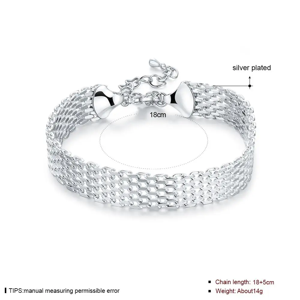 Nieuwe Mode Hoge Kwaliteit Sieraden 925 Sterling Zilver Prachtige Mesh Armband Voor Vrouw Bruiloft Verloving Sieraden Feest Geschenken