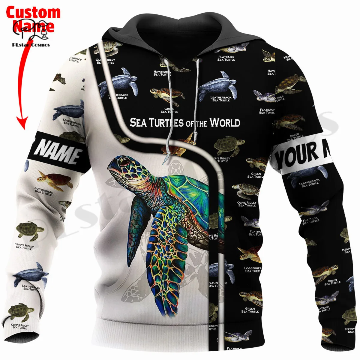 PLstarCosmos 3Dprint Newest Sea Turtle Ocean Lover Custom Name Harajuku Streetwear Causal Unique Unisex Hoodies/Sweatshirt/Zip 7