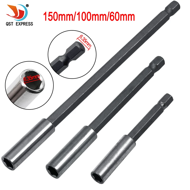 

Magnetic Bit Holders 1/4" Hexagon Screwdriver Drill 60mm 75mm 100mm 150mm Screwdriver Bit Long Extension Bar Quick Change Tools