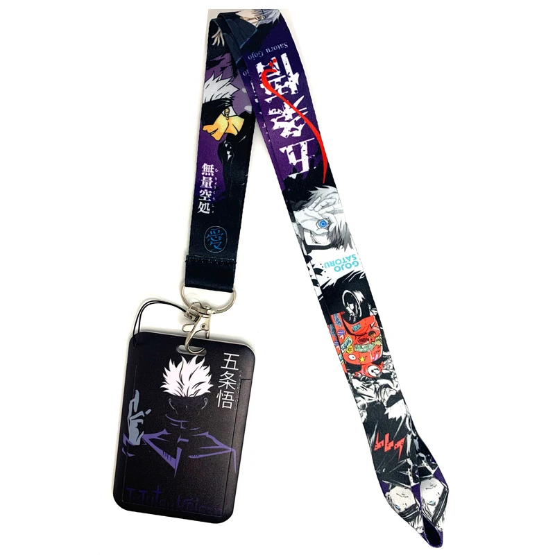 Anime Jujutsu Kaisen Lanyards For Key Chain ID Card Badge Holder Webbing Ribbon DIY Hanging Rope Keyring Mobile PhoneAccessories