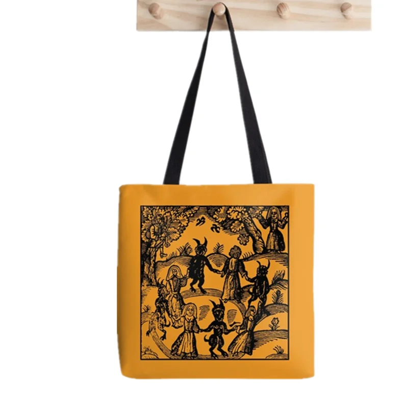 Shopper dark wild forest mushrooms Printed Tote Bag women Harajuku shopper handbag girl Shoulder shopping bag Lady Canvas Bag