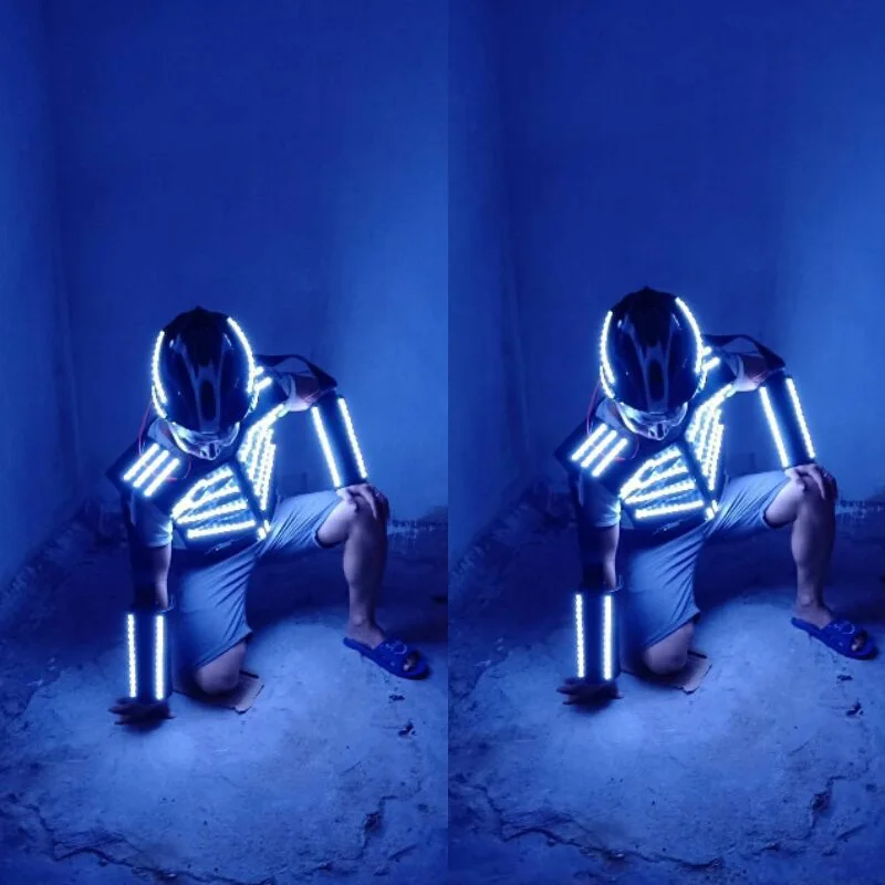 LED Robot costume LED dance suitLED Light costume LED glowing clothes stage dance armor