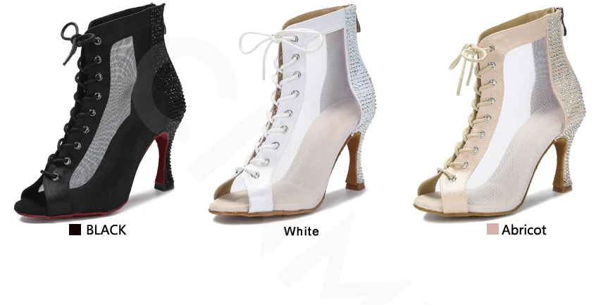 CINMIDY Tanzstiefel Damen Latein Tanzschuhe Tango Pole Dance Schuhe für Frauen Sexy Bauchtanzschuhe Professionelle Ballsaal High Heels – Detail 7