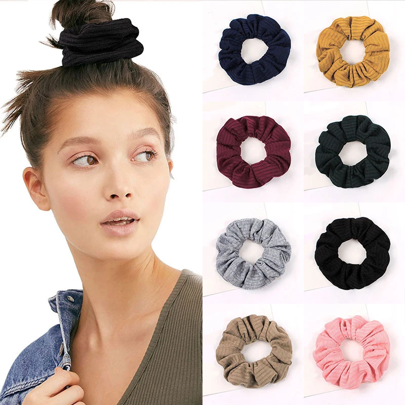 2021 New arrival Fashion women lovely satin Hair bands bright color hair scrunchies girl\'s hair Tie Accessories Ponytail Holder