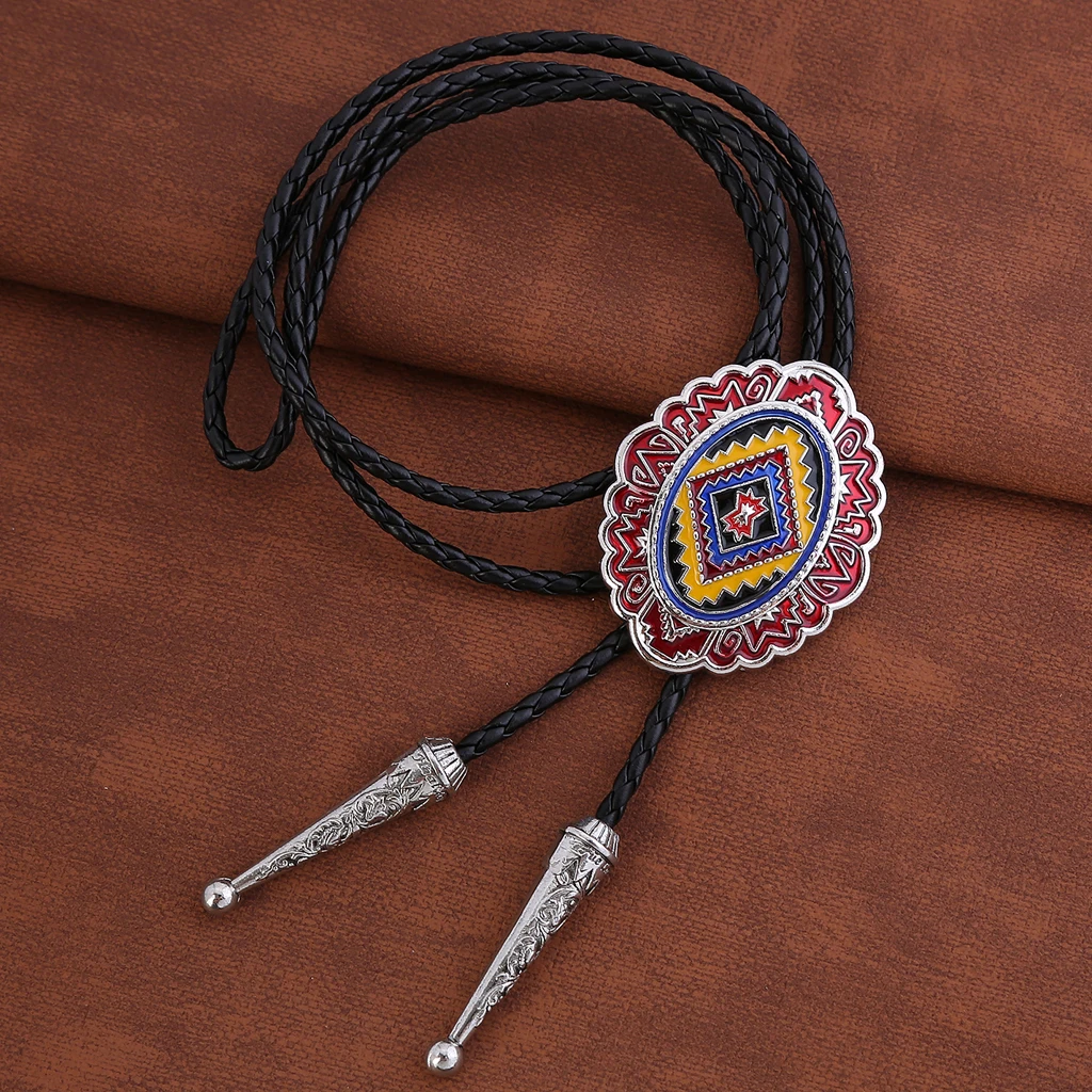 Natural Stone Scorpion Bolo Tie for Man Indian Cowboy Western Cowgirl Leather Rope Zinc Alloy Necktie