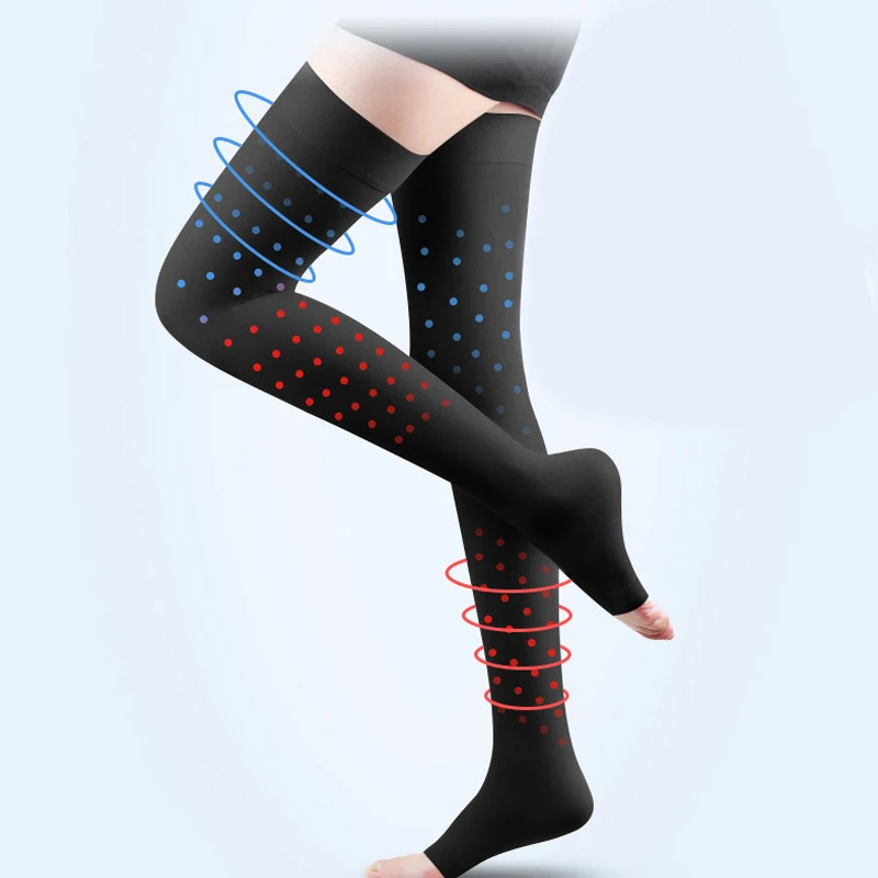 Vein Anti Varicose Socks Level 2 Long Tube Middle Tube Panties Bag Toe Exposed Compression Socks Beautiful Leg Pressure Socks