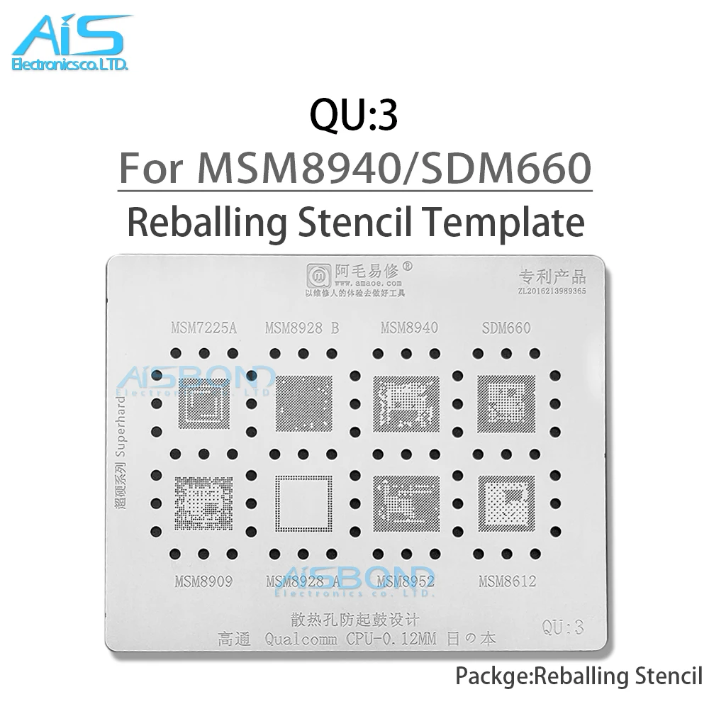 QU1 Cpu Stencil Reballing Voor MSM8996 MSM8976 MSM8992 MSM8994 MSM8953 MSM8937 MSN8998 MSM7225A MSM8928 MSM8940 MSM8960 SDM660