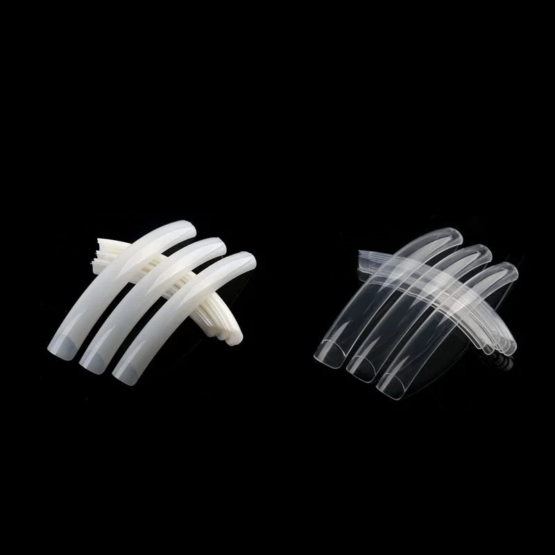 HUIQIRS 100Pcs/lot Natural Color Empress Curve Fake Acrylic SPECIAL LONG SALON FALSE NAIL TIPS Nail Art Tips False Nails
