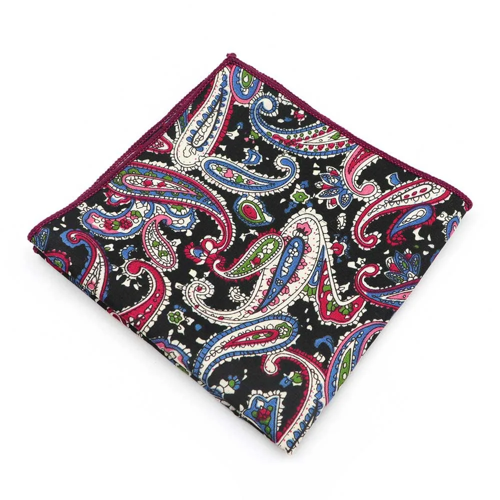 Men's Floral Pocket Square, Retro Style
