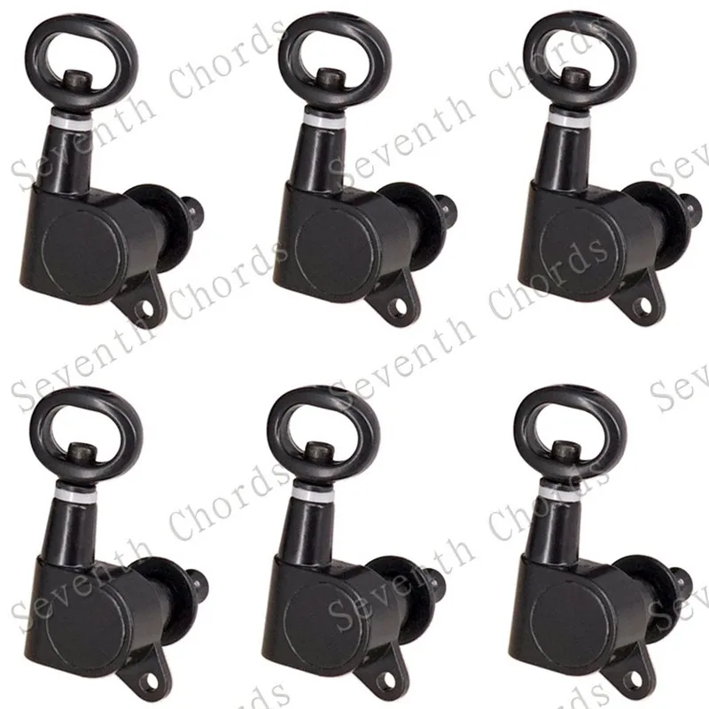 Ein Set mit 6 schwarzen Inline-Mechaniken mit hohlem Griff für elektrische und akustische Gitarren – Zubehörteile – Detail 11