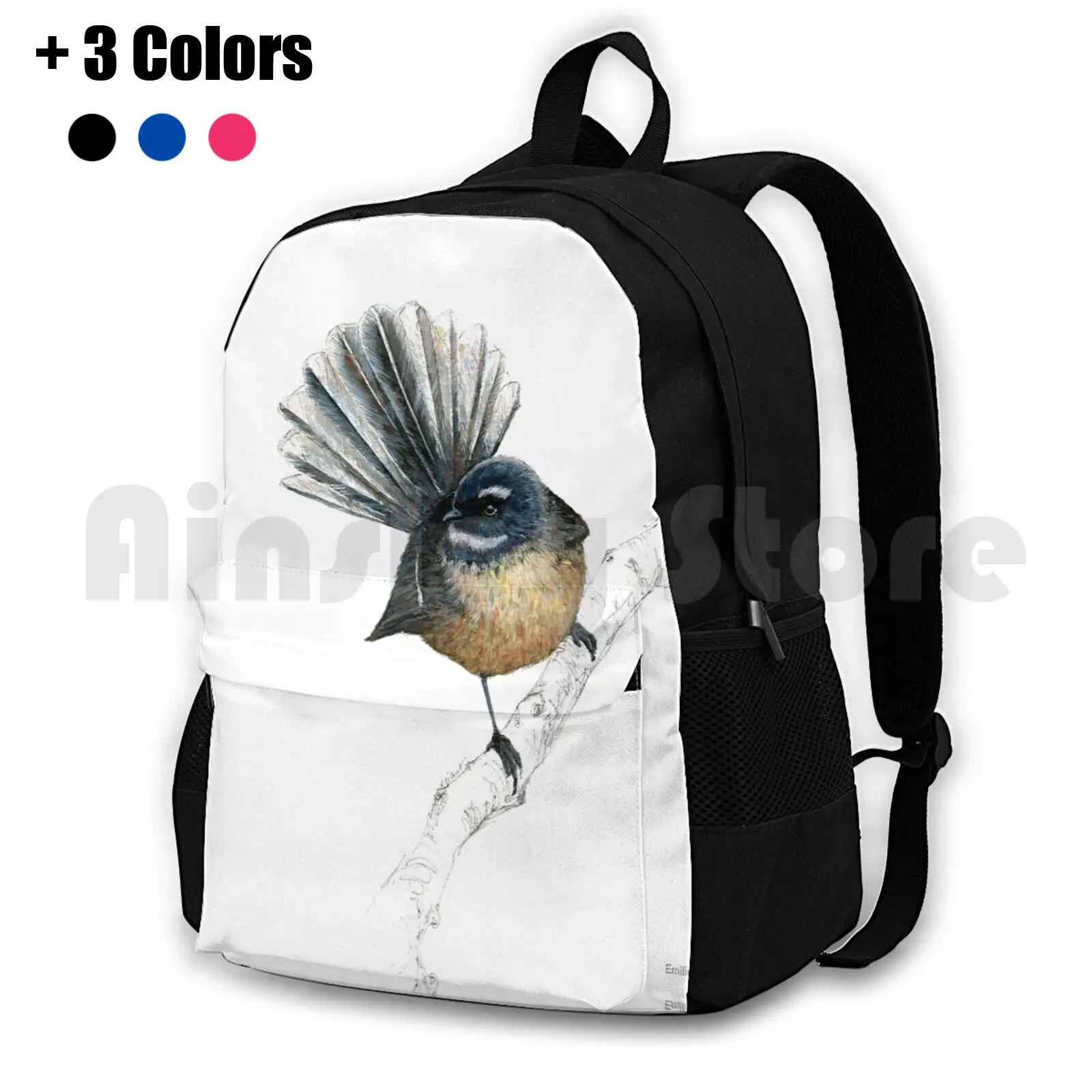 

Mr Pīwakawaka-Fantail , New Zealand Native Bird Outdoor Hiking Backpack Waterproof Camping Travel New Zealand Bird Native Kiwi