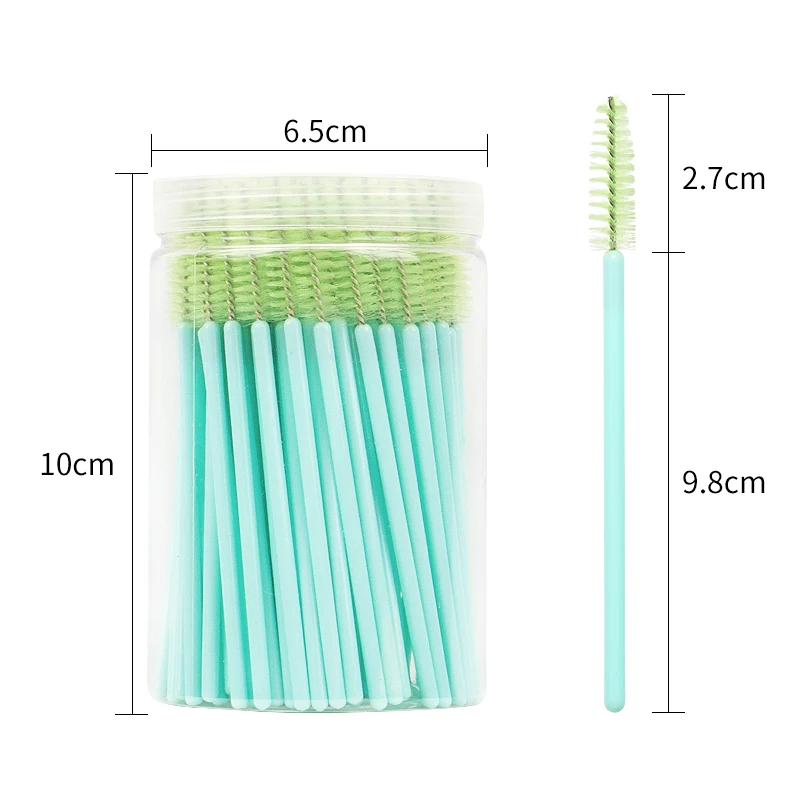 100pcs Disposable Barreled Eyelash Brush Mascara Wands Applicator Eyebrow Comb Microbrush Makeup Brushes Lash Extension Supplies