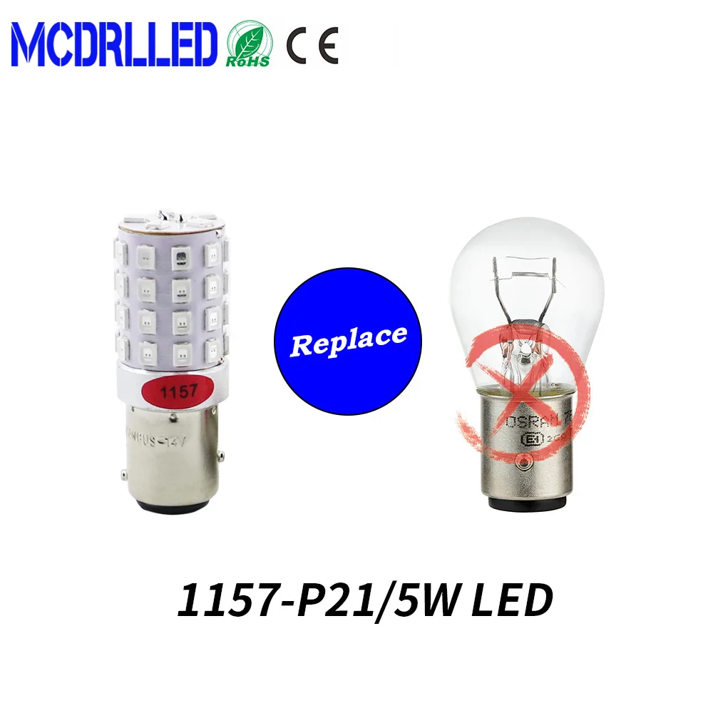 Mcdrlled 1157 P21/5w Led 1156 Ba15s P21w Canbus Led Bau15s Py21w Led 45pcs 2835 Smd Auto Lamp Bulbs Car Led Light 12v-24v