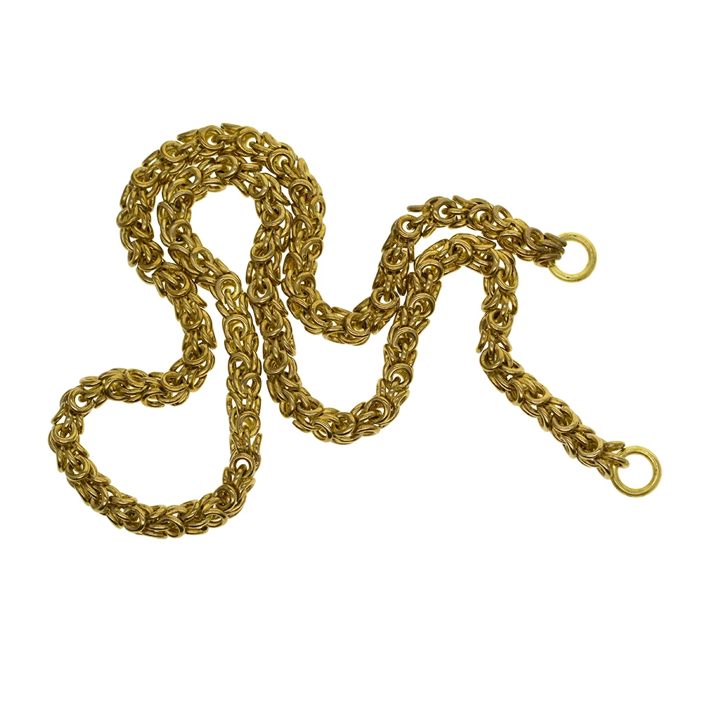 viking Punk biker Fine solid brass 6 mm thick Byzantine snake chain necklace wallet jean FOB keychains chain  DIY