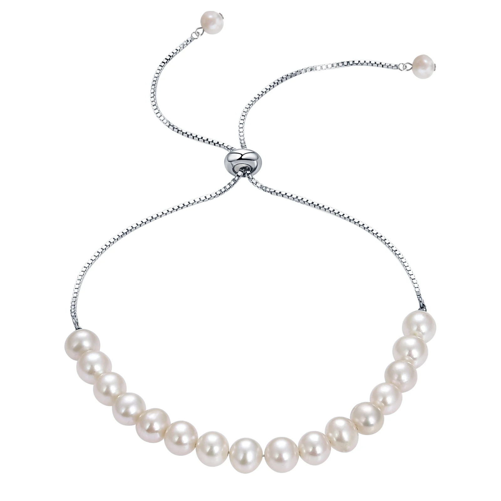 

2021 New Natural Freshwater Pearl Adjustable Chain Bracelet For Women Handmade Bracelet Fashion Party Jewelry Gift