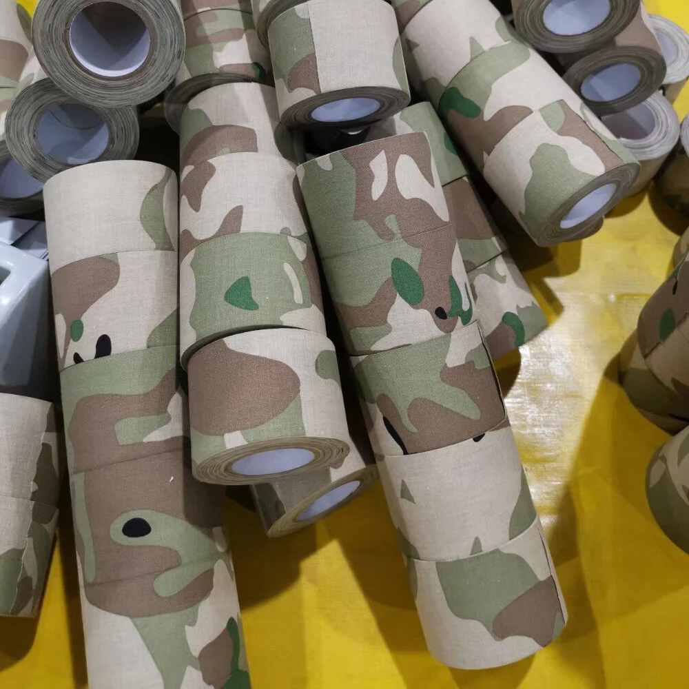 4.5cm * 500cm kamuflaż Camo taśma Wrap bandaże naklejki bawełniane tkaniny na zewnątrz Camping kamera myśliwska teleskop