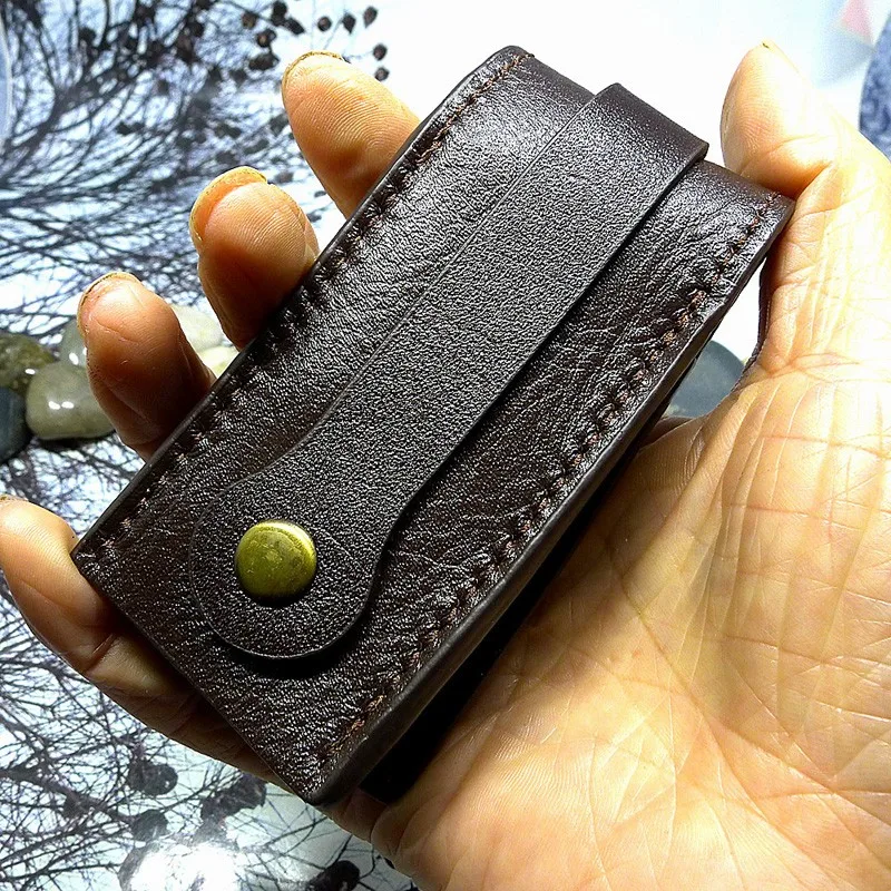 blongk Mini Key Bag Leather Key Case Pull-out Keys Pouch Small Keys Holder Organizer Holding 7 keys Men Women 1861S