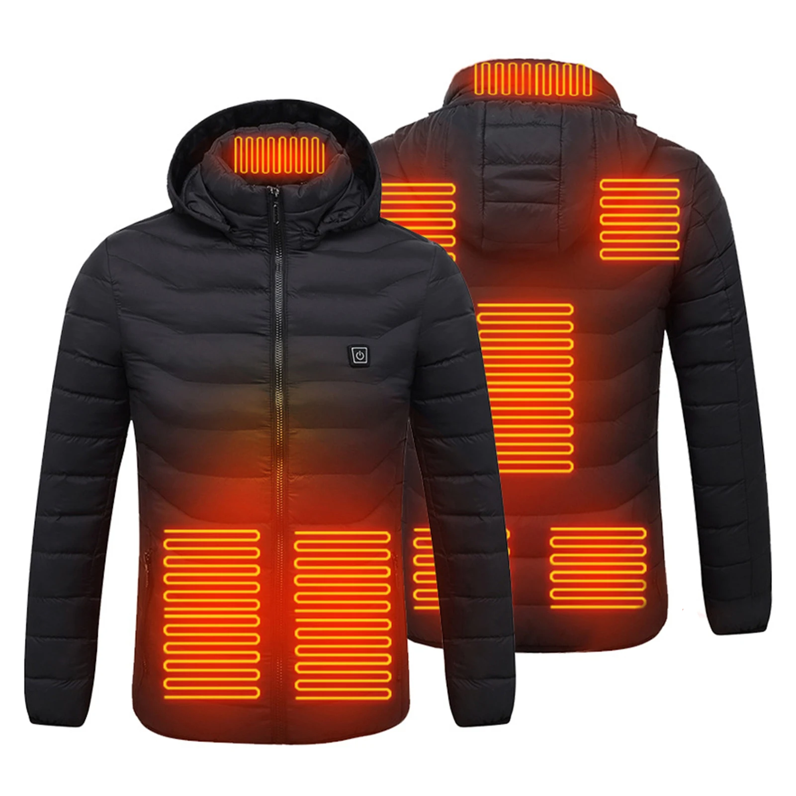 Men's Women's USB Heated Jackets Winter Outdoor Electric Heating Jackets Warm Thermal Coat Clothing Heatable Vest black blue red