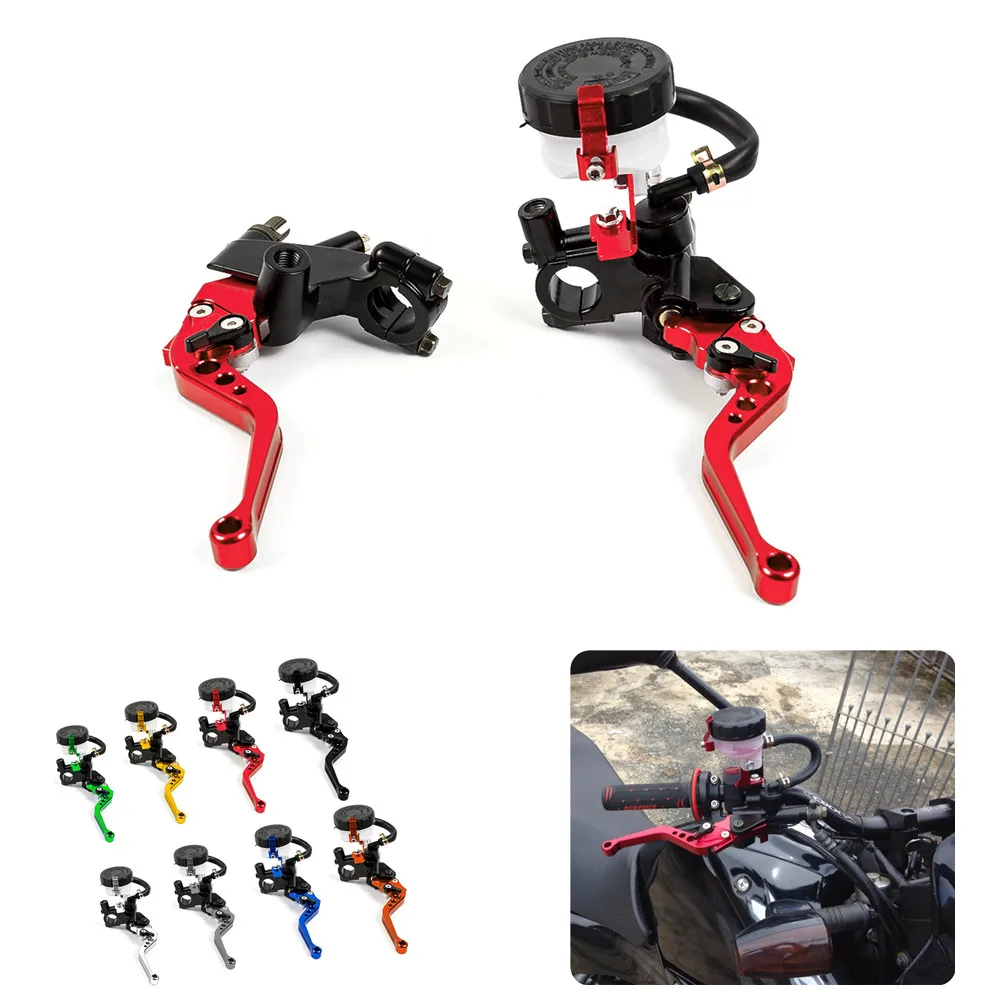 Brake Lever Cable Clutch Handle Hydraulic Cylinder Master Reservoir Brake Clutch Lever Set for 250CC to 500CC Motorcyle